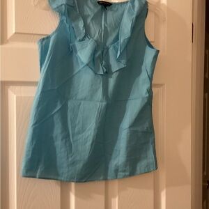 Banana Republic Bright Turquoise Ruffle V-Neck Sleeveless Camisole